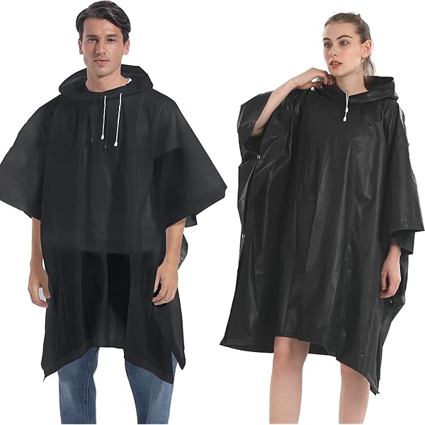 Amazon.com: Rain Ponchos for Adults (2 Pack), Reusable EVA